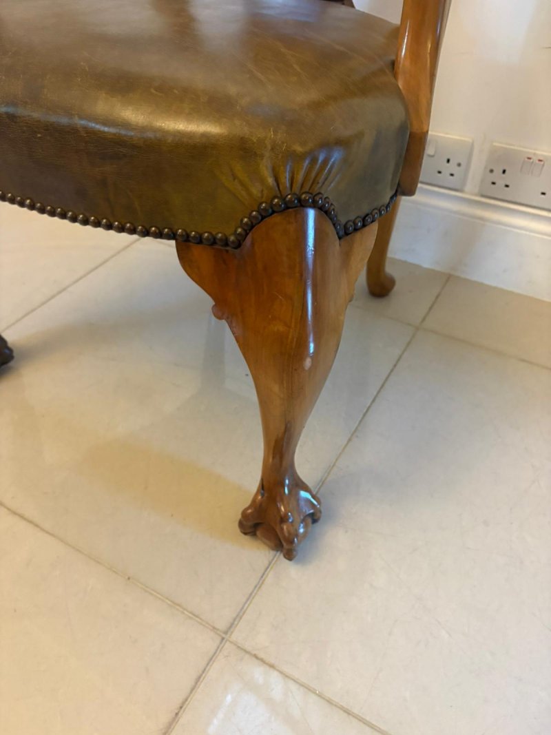 Outstanding Quality Set of 6 Antique Victorian Carved Walnut Dining Chairs - Image 8